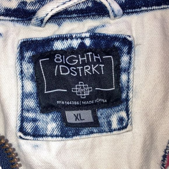 Mens 8ight/Dstrkt XL Acid Wash Denim Vest - Picture 6 of 15
